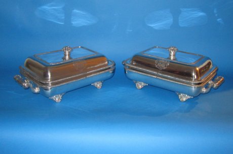 A superb pair of early 19th Century entree dishes and warmers - Click to enlarge and for full details.