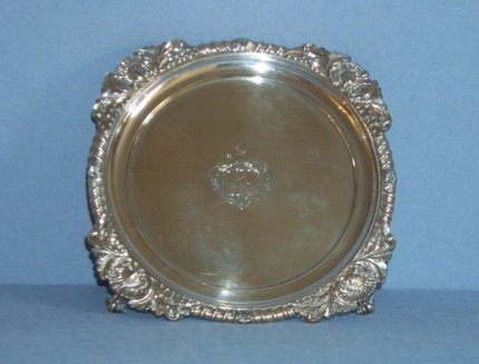 Small Old Sheffield Plate salver. - Click to enlarge and for full details.