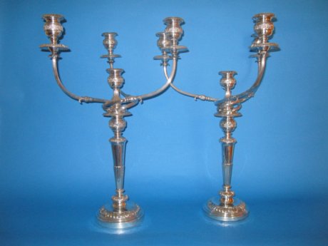 Pair George IV Old Sheffield Candelabra - Click to enlarge and for full details.