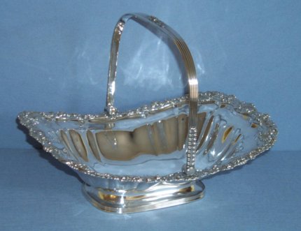 Regency Old Sheffield Plate swing handled basket. - Click to enlarge and for full details.