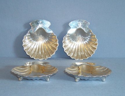 Set of four Old Sheffield butter shells. - Click to enlarge and for full details.