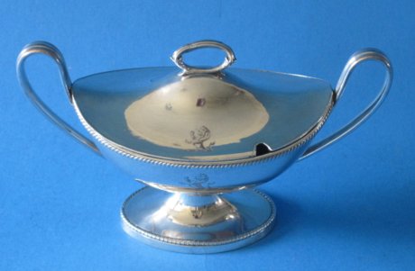Georgian Old Sheffield silver sauce tureen & cover - Click to enlarge and for full details.