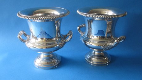 Regency Pair of Old Sheffield Silver wine coolers, circa 1815 - Click to enlarge and for full details.