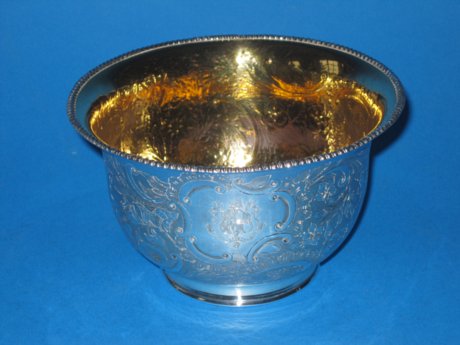 Fine George III Old Sheffield Plate Silver Bowl with Gilt interior - Click to enlarge and for full details.