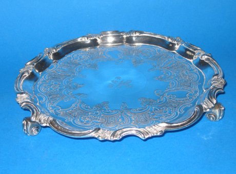 Regency Old Sheffield Plate Silver Salver - Click to enlarge and for full details.