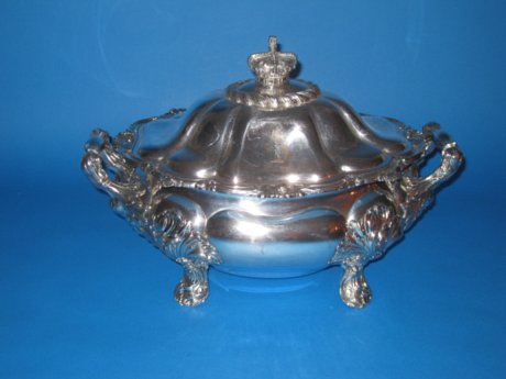 Georgian Old Sheffield Plate silver Soup Tureen, circa 1825 - Click to enlarge and for full details.