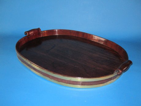 Georgian Mahogany brass bound tray, circa 1775 - Click to enlarge and for full details.