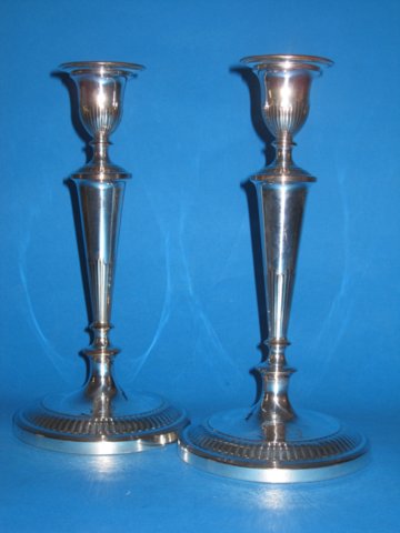 Pair candlesticks, circa 1790 - Click to enlarge and for full details.