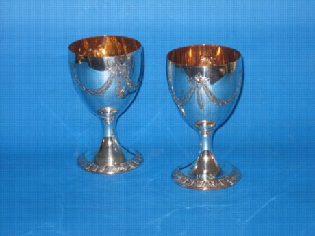Pair 18th Century goblets, circa 1780 - Click to enlarge and for full details.
