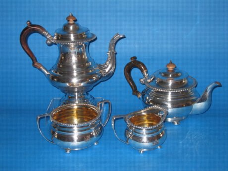 Regency period OldSheffield Plate silver Tea set, circa 1825 - Click to enlarge and for full details.