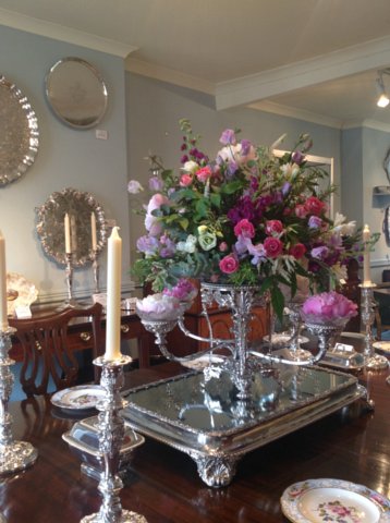 A fine  Old Sheffield Plate silver Epergne, together with an Old Sheffield plate silver mirror plaque - Click to enlarge and for full details.