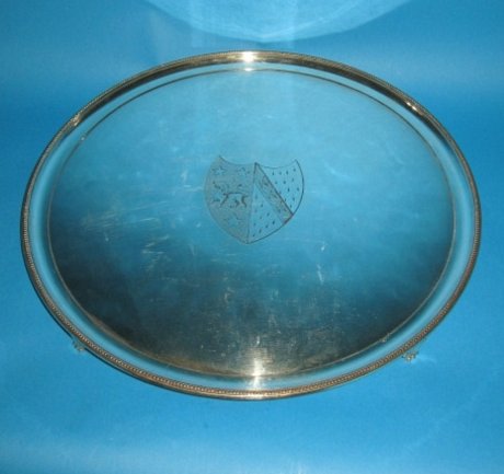 Georgian Old Sheffield Plate silver salver, George III circa 1780. - Click to enlarge and for full details.