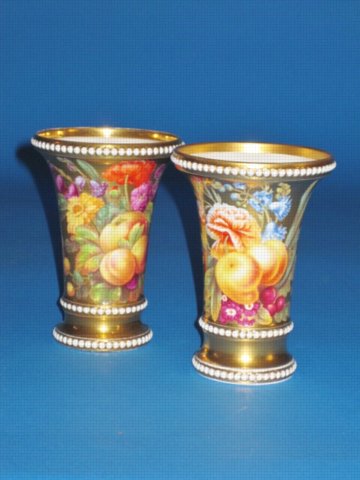 PAIR SPODE PORCELAIN SPILL VASES. CIRCA 1815-20 - Click to enlarge and for full details.