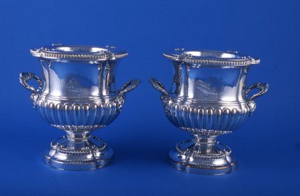 Pair of Regency Old Sheffield Plate Wine Coolers - Click to enlarge and for full details.