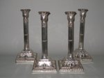 GOOD SET OF OLD SHEFFIELD PLATE CANDLESTICKS. CIRCA 1765-70  - Click to enlarge and for full details.
