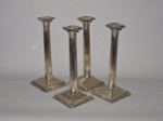 SET OF FOUR OLD SHEFFIELD PLATE SILVER CANDLESTICKS. CIRCA 1765 - Click to enlarge and for full details.