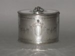 AN 18TH CENTURY OLD SHEFFIELD PLATE SILVER TEA CADDY, CIRCA 1775. - Click to enlarge and for full details.
