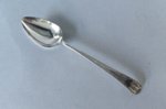 AN 18TH CENTURY OLD SHEFFIELD PLATE SILVER DESSERT SPOON, CIRCA 1780. - Click to enlarge and for full details.