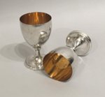 ​A  LARGE PAIR OF 18TH CENTURY OLD SHEFFIELD PLATE SILVER GOBLETS, GEORGE III, CIRCA 1780.  - Click to enlarge and for full details.