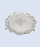 A FINE GEORGE II SILVER WAITER London 1751 by William Peaston. - Click to enlarge and for full details.