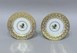 ​A FINE PAIR OF BARR FLIGHT BARR WORCESTER DESSERT PLATES, CIRCA 1804-13 - Click to enlarge and for full details.
