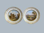 A PAIR OF PARIS PORCELAIN CABINET PLATES CIRCA 1840.  - Click to enlarge and for full details.