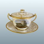 FLIGHT BARR & BARR WORCESTER PORCELAIN TWO HANDLED CUP, COVER AND STAND. CIRCA 1820. - Click to enlarge and for full details.