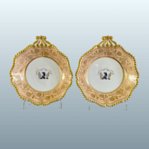 ​A PAIR OF FLIGHT BARR & BARR WORCESTER PORCELAIN DESSERT DISHES, CIRCA 1813-19 - Click to enlarge and for full details.