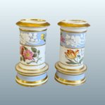 ​A FINE PAIR OF SPODE BOTANICAL SPILL VASES. - Click to enlarge and for full details.