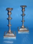 Pair of 18th Century Old Sheffield plate candlesticks. - Click to enlarge and for full details.