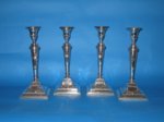 Set of four Old Sheffield Plate silver candlesticks, circa 1780 - Click to enlarge and for full details.