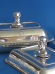 Pair of Old Sheffield Plate silver Entree dishes & covers, circa 1815 - Click to enlarge and for full details.