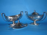Pair George III silver sauce tureens & covers, John Emes, London 1800 - Click to enlarge and for full details.
